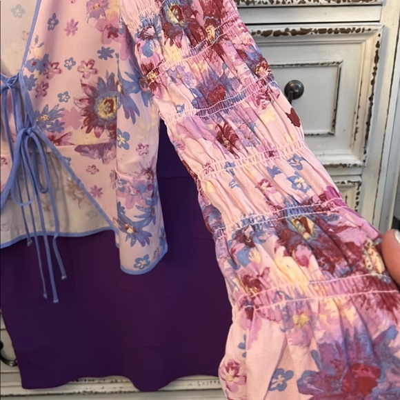 💜💗 💙Free People rushed long sleeve top bonus skirt Size Large - Picture 12 of 15